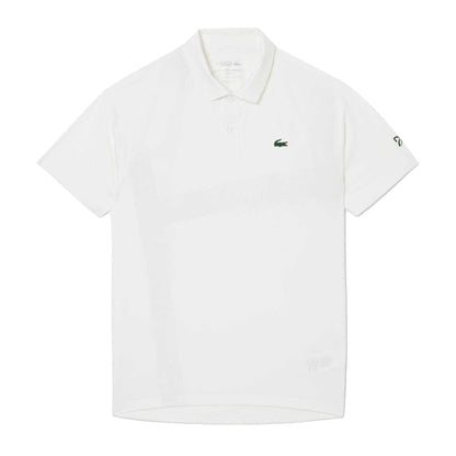 White - Front - Lacoste Mens Novak Djokovic On Court Tennis Polo Shirt