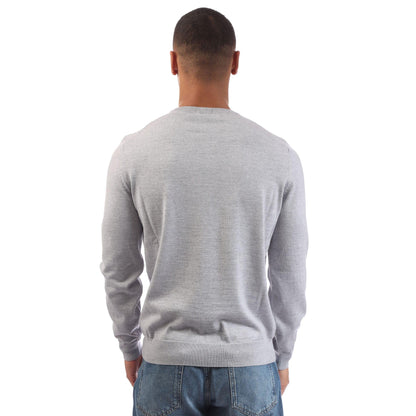 Grey - Back - Boss Mens Botto-L Embroidered Logo Jumper