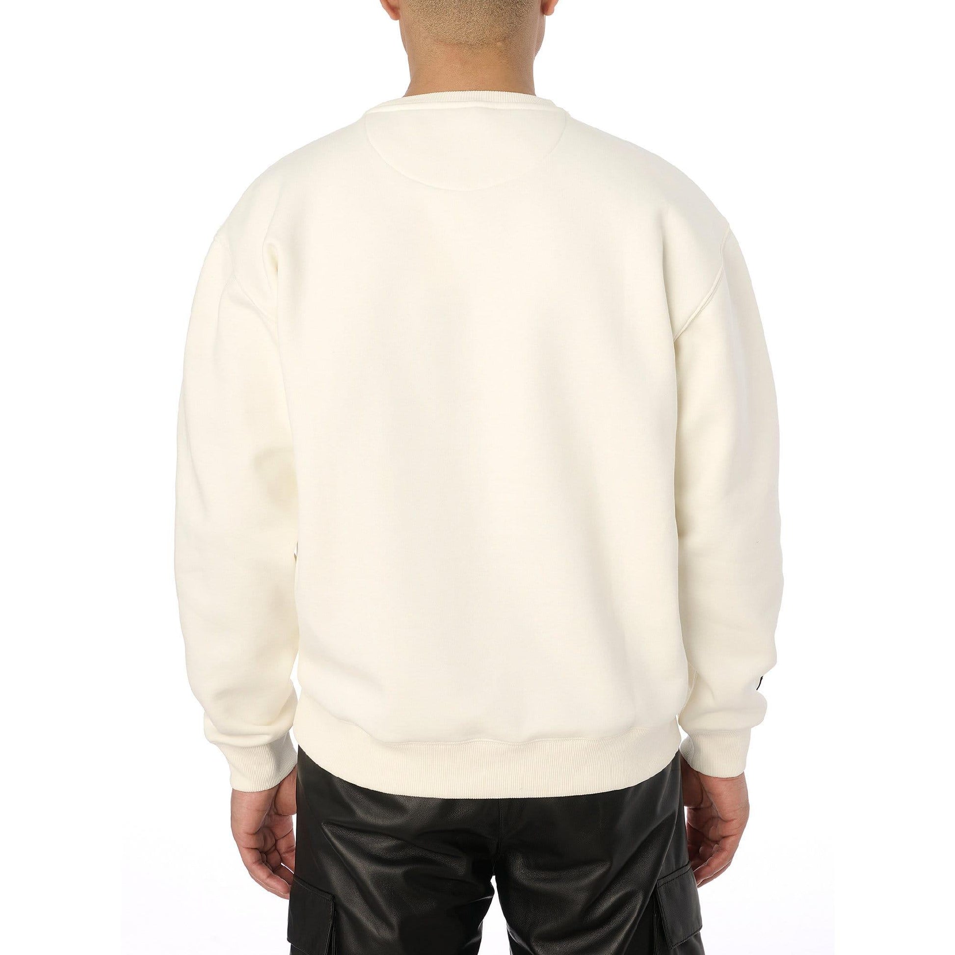 Off White - Back - Avirex Mens Script Crew Neck Sweatshirt