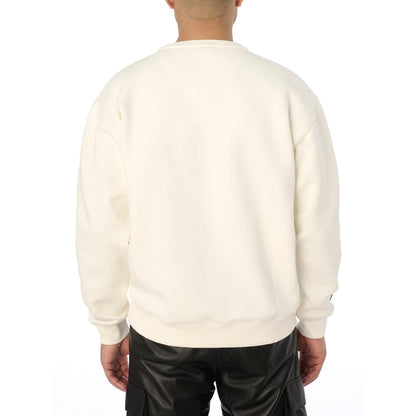 Off White - Back - Avirex Mens Script Crew Neck Sweatshirt