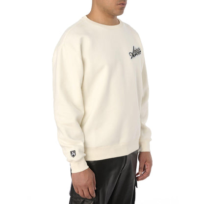 Off White - Pack Shot - Avirex Mens Script Crew Neck Sweatshirt