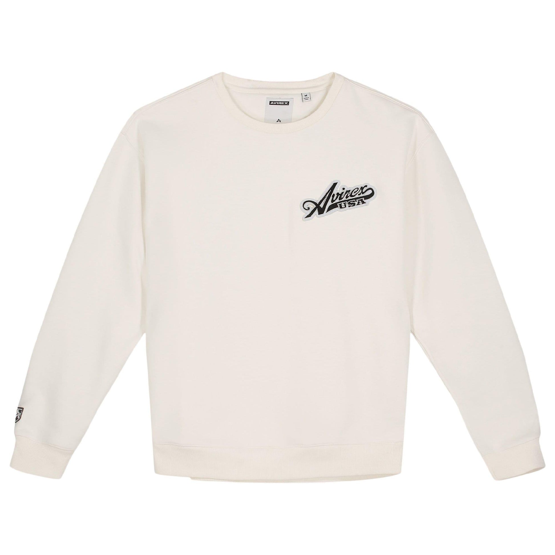 Off White - Front - Avirex Mens Script Crew Neck Sweatshirt