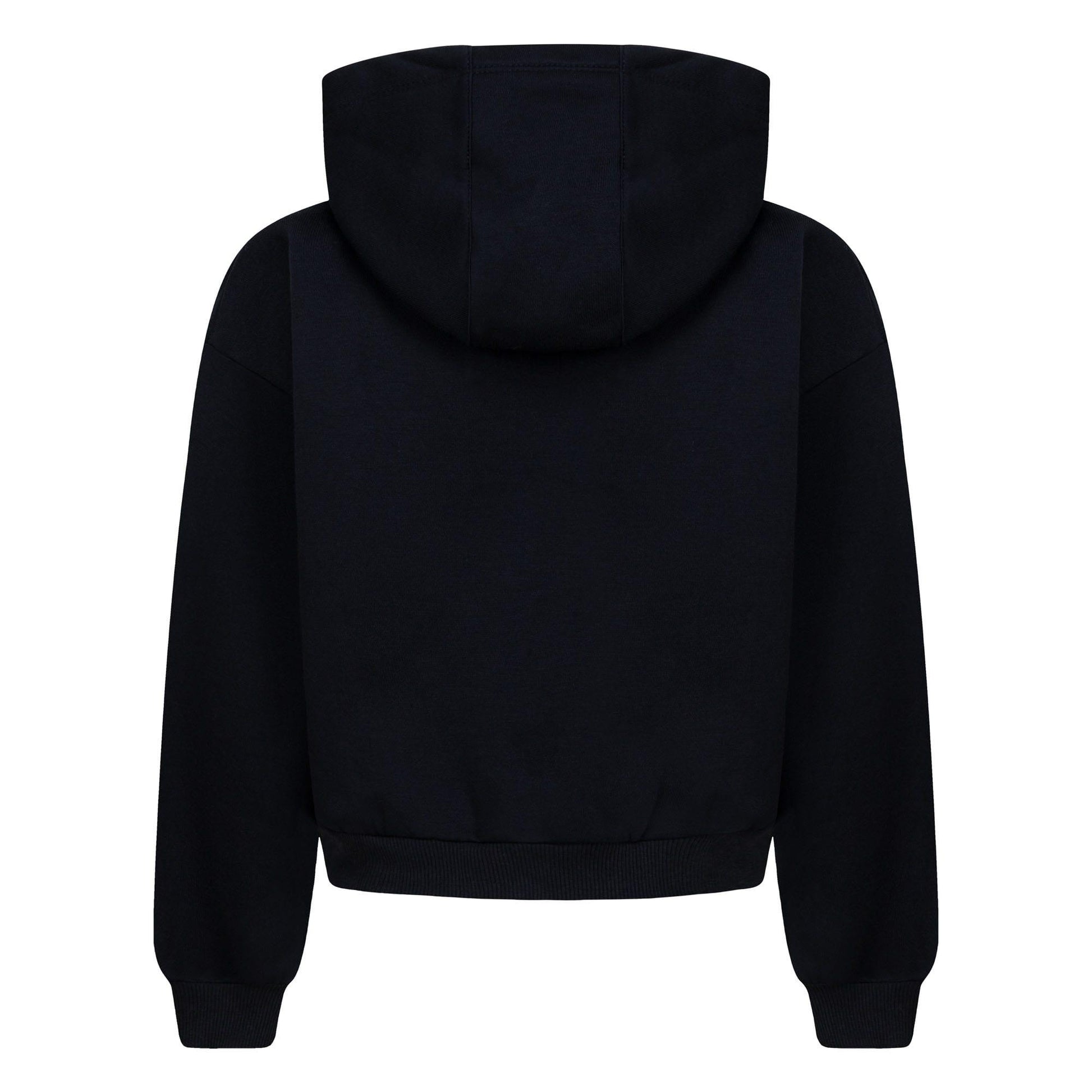 Black - Back - Nike Childrens-Kids Club Fleece Boxy Hoodie