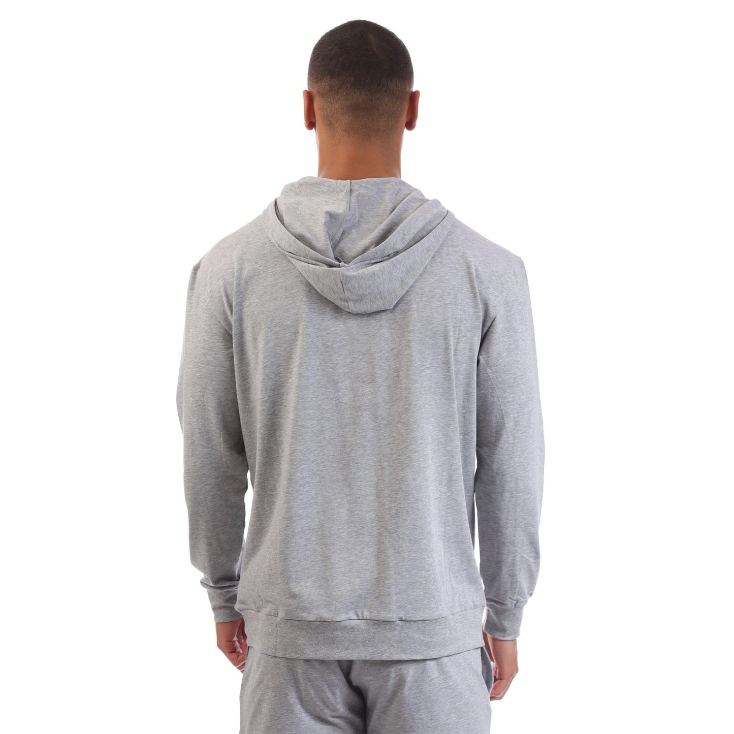 Grey - Back - Hugo Mens Laze Overhead Lounge Hoodie