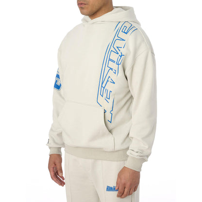 Grey - Side - Avirex Mens Spider Racer Hoodie