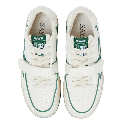 White-Green - Side - Saye Mens M92 Bold Trainers