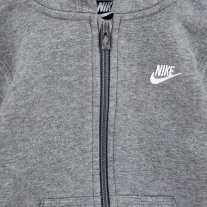 Grey - Pack Shot - Nike Childrens-Kids Club Fleece Full Zip Hoodie