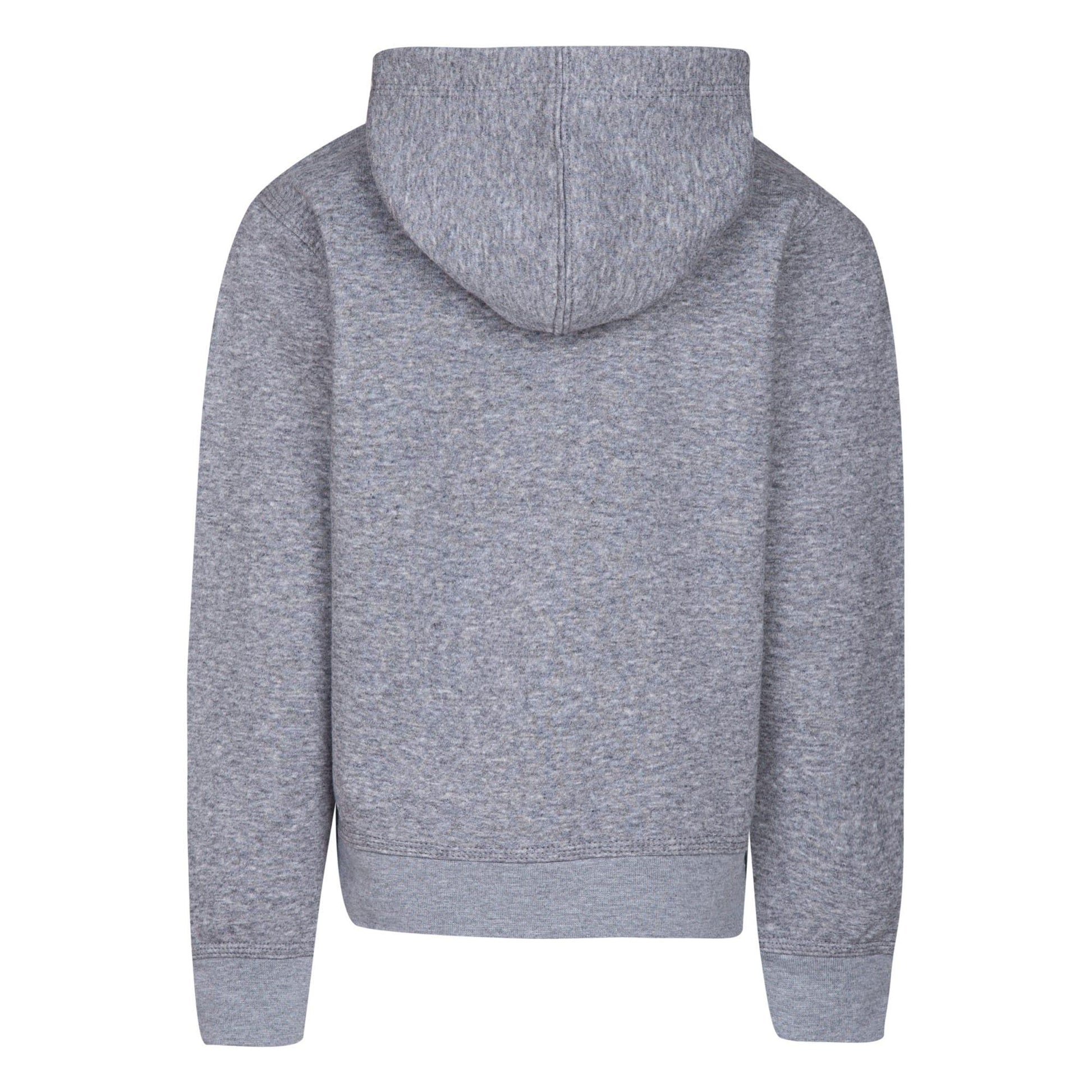 Grey - Back - Nike Childrens-Kids Team Club Full Zip Hoodie