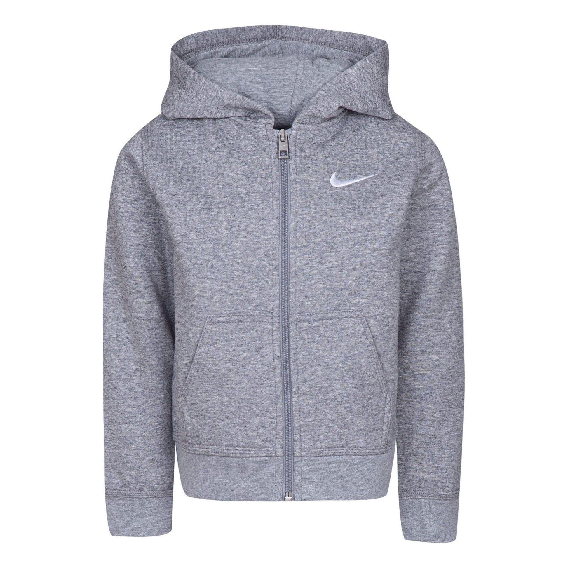 Grey - Front - Nike Childrens-Kids Team Club Full Zip Hoodie