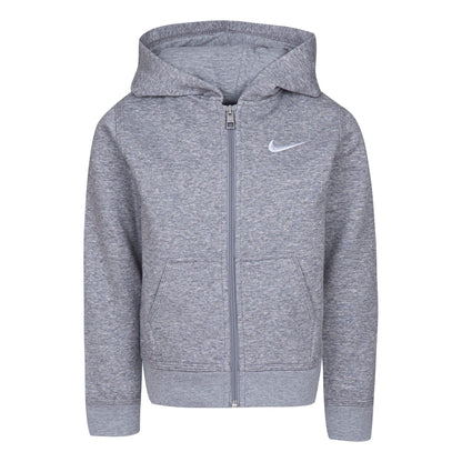 Grey - Front - Nike Childrens-Kids Team Club Full Zip Hoodie