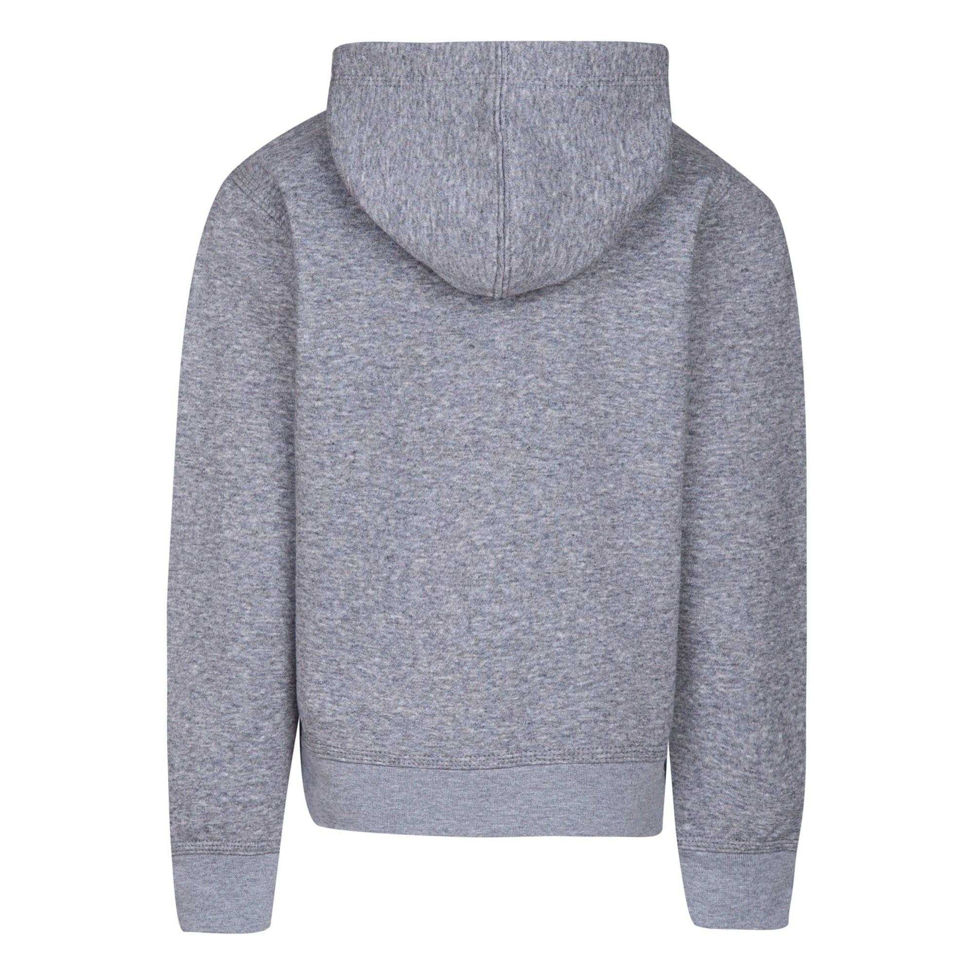Grey - Back - Nike Childrens-Kids Team Club Hoodie