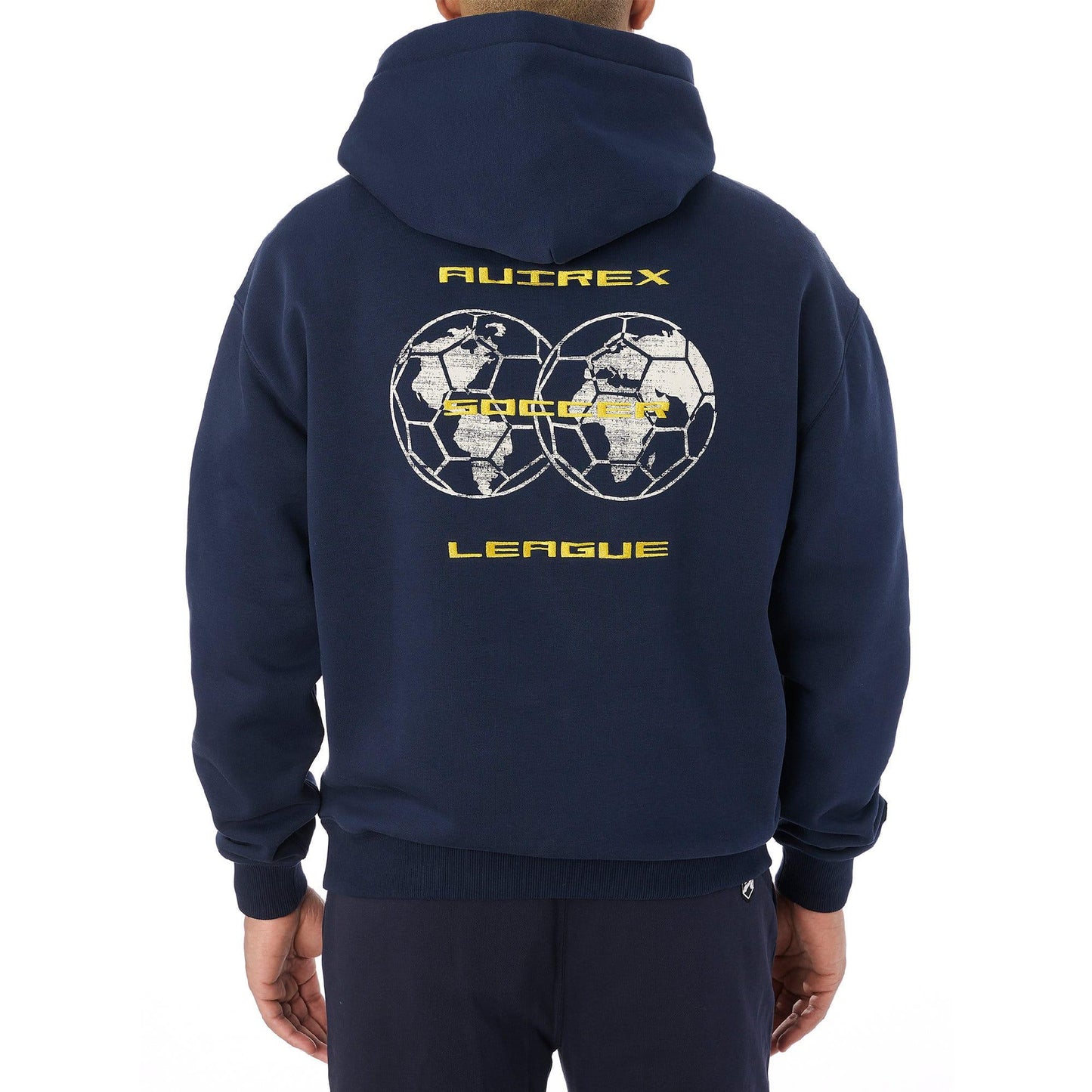 Navy - Back - Avirex Mens Soccer League Hoodie