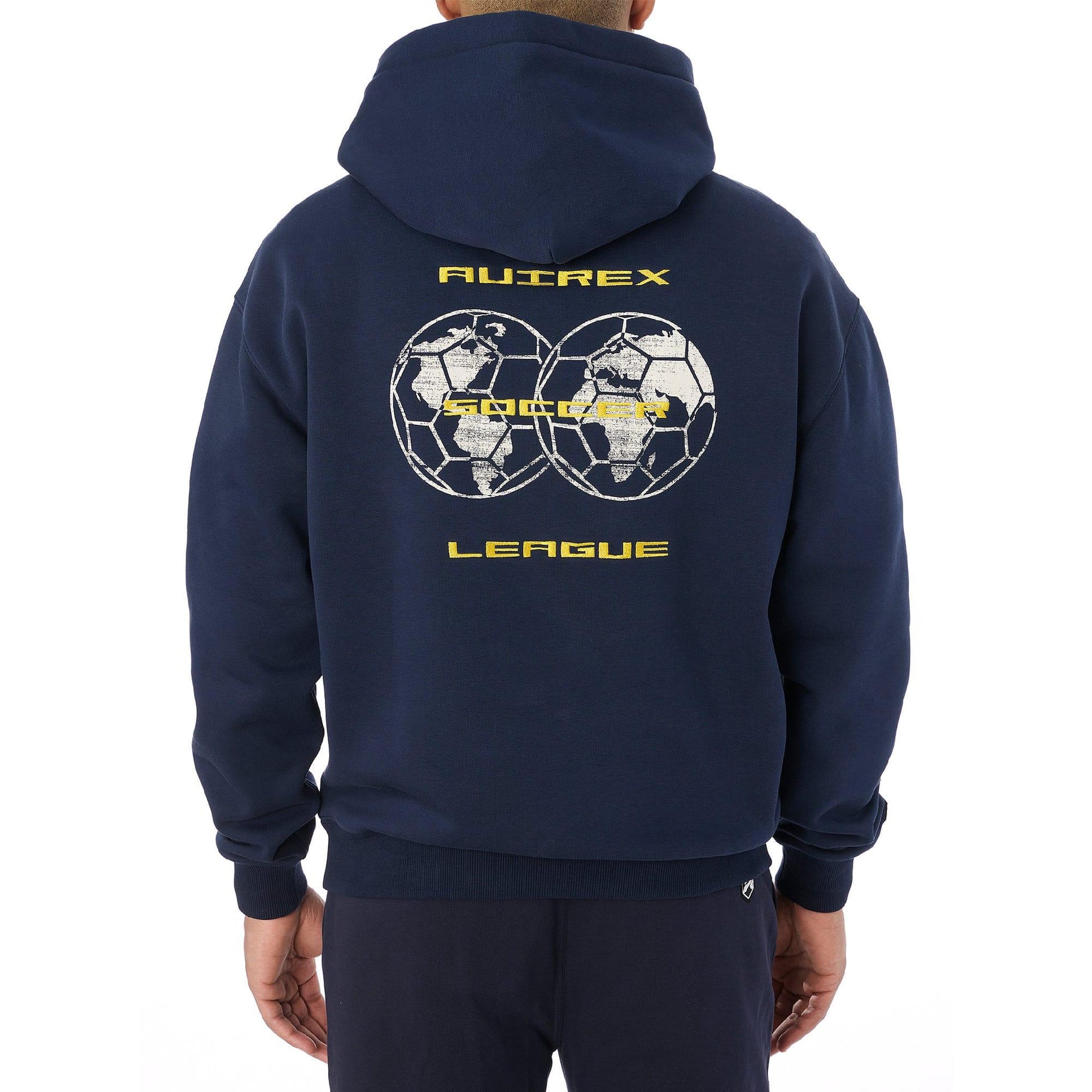 Navy - Back - Avirex Mens Soccer League Hoodie