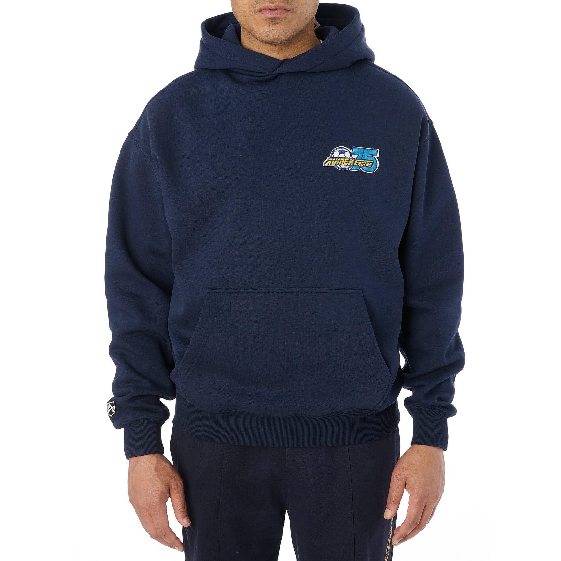 Navy - Pack Shot - Avirex Mens Soccer League Hoodie