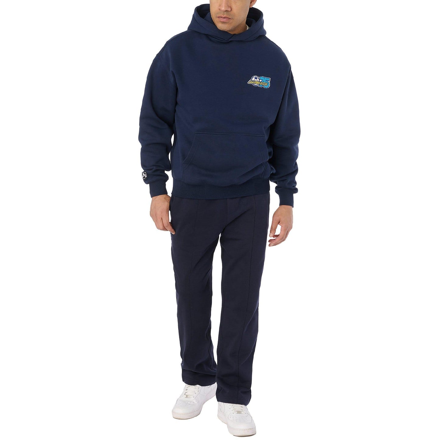 Navy - Close up - Avirex Mens Soccer League Hoodie
