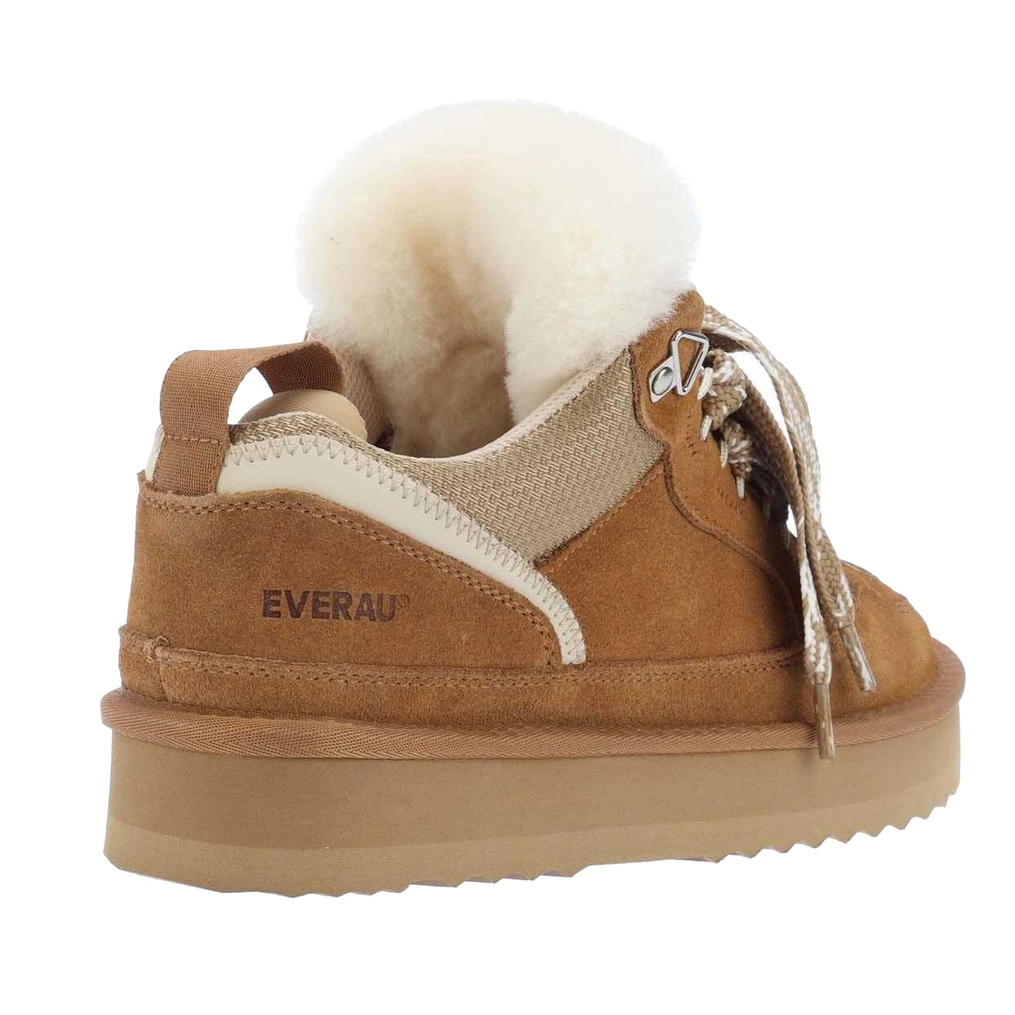 Chestnut - Back - EverAu Womens-Ladies Marbled Leather Trainers