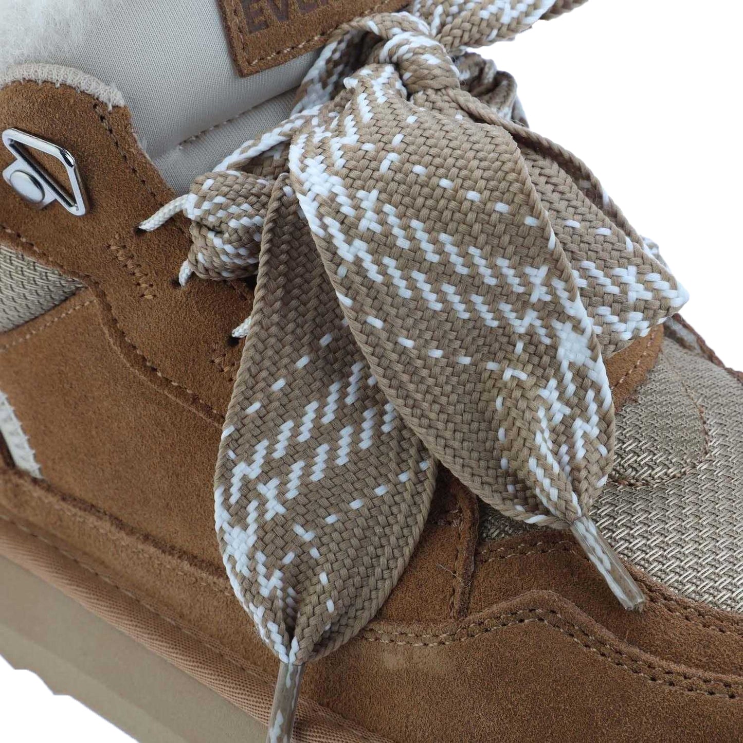 Chestnut - Pack Shot - EverAu Womens-Ladies Marbled Leather Trainers