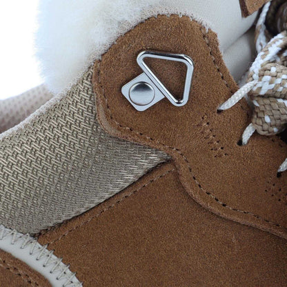 Chestnut - Close up - EverAu Womens-Ladies Marbled Leather Trainers