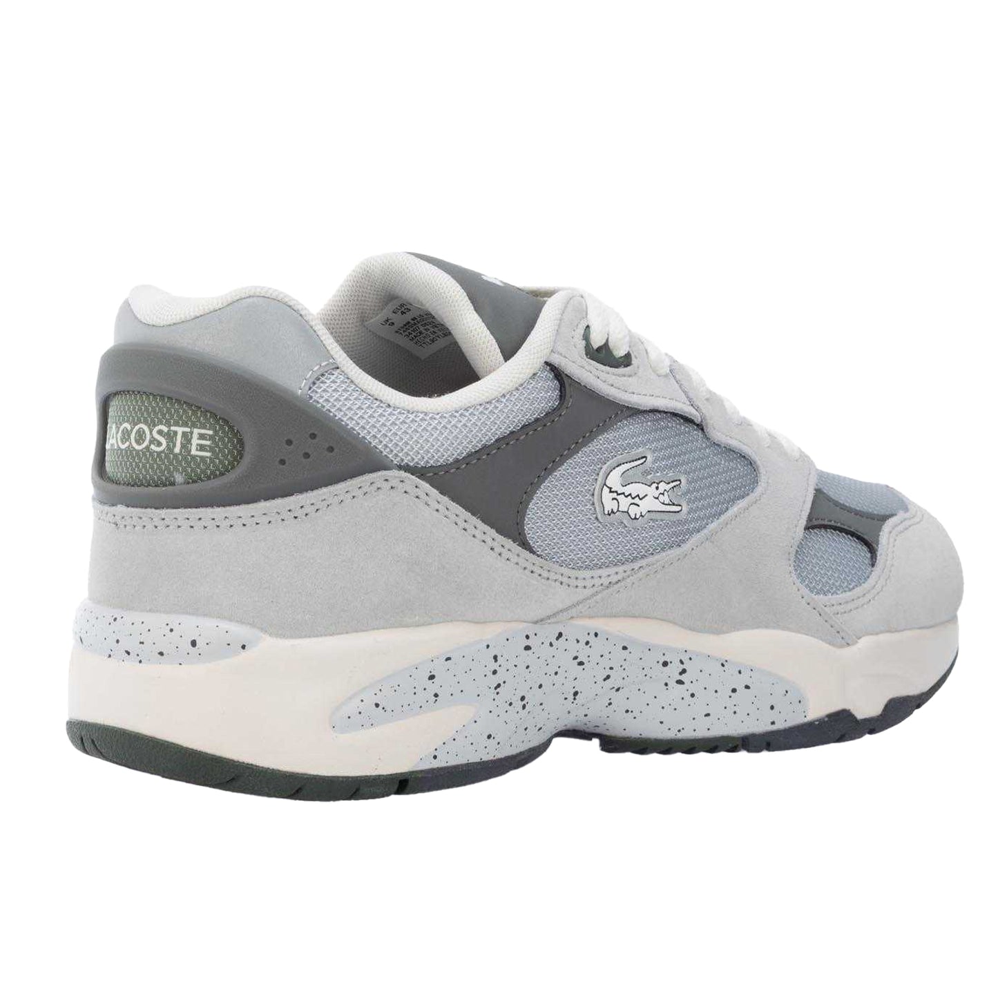 Grey - Back - Lacoste Mens Storm 96 Vintage Leather Trainers