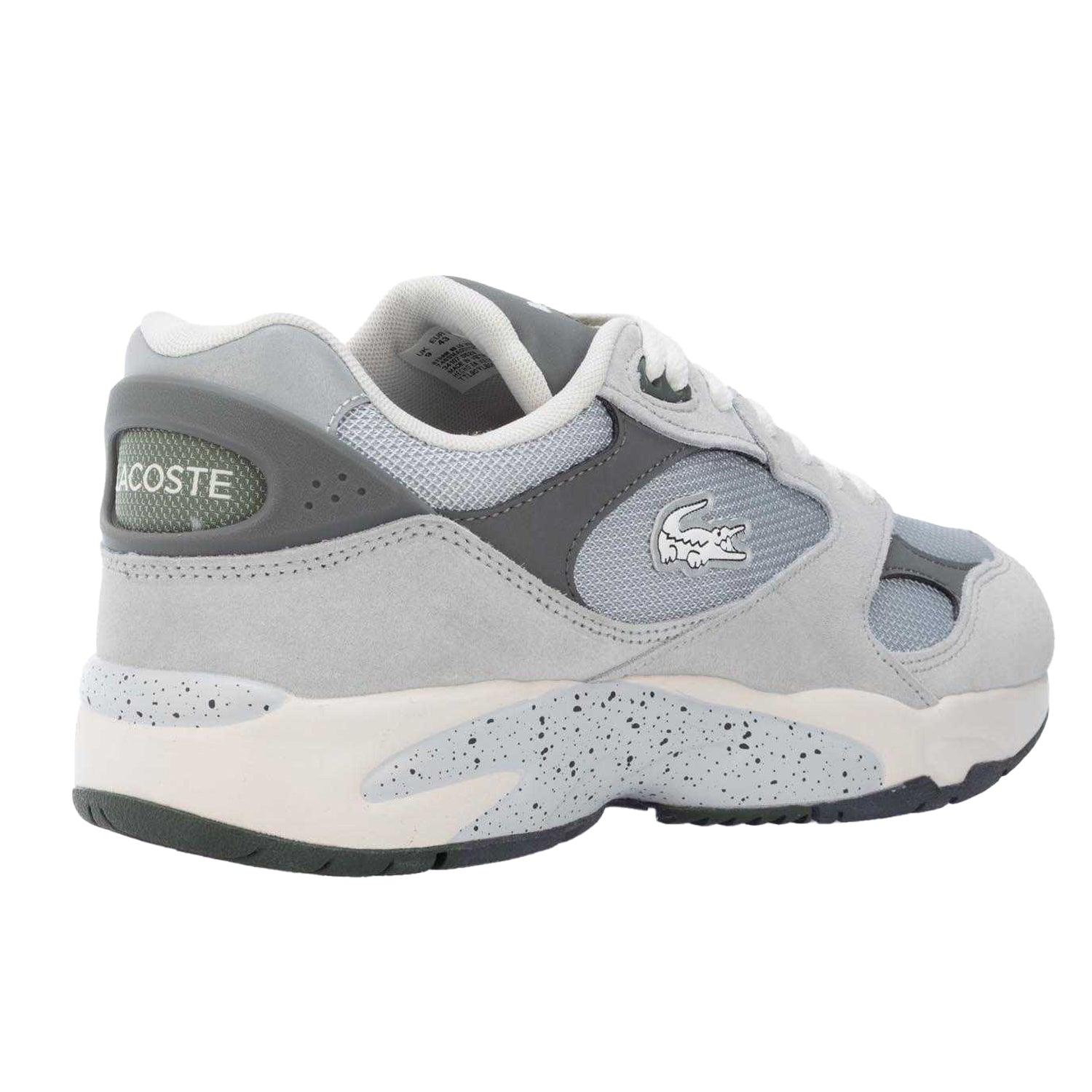 Grey - Back - Lacoste Mens Storm 96 Vintage Leather Trainers