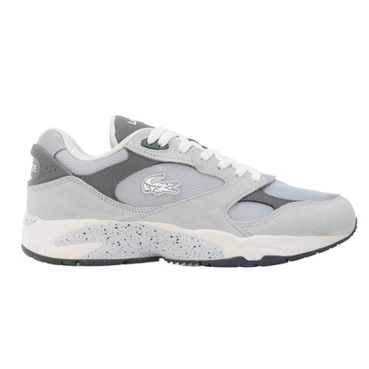 Grey - Side - Lacoste Mens Storm 96 Vintage Leather Trainers