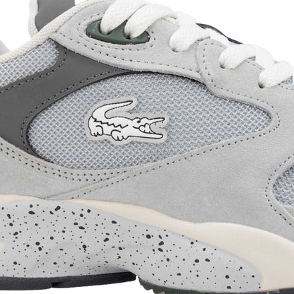Grey - Pack Shot - Lacoste Mens Storm 96 Vintage Leather Trainers