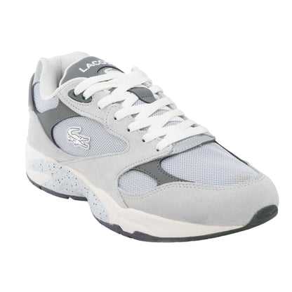 Grey - Front - Lacoste Mens Storm 96 Vintage Leather Trainers