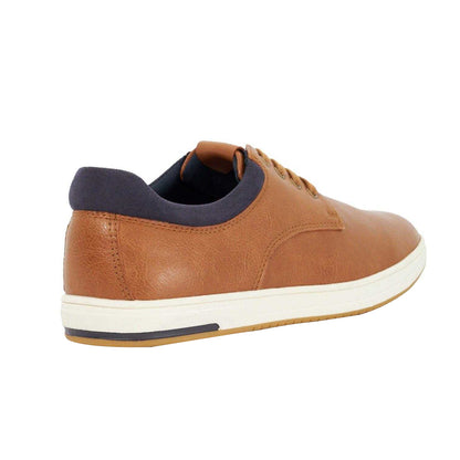 Tan - Back - Dune London Mens Tamsen Lace Up Trainers