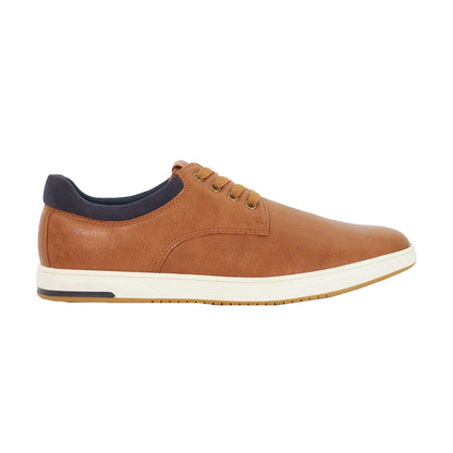Tan - Side - Dune London Mens Tamsen Lace Up Trainers