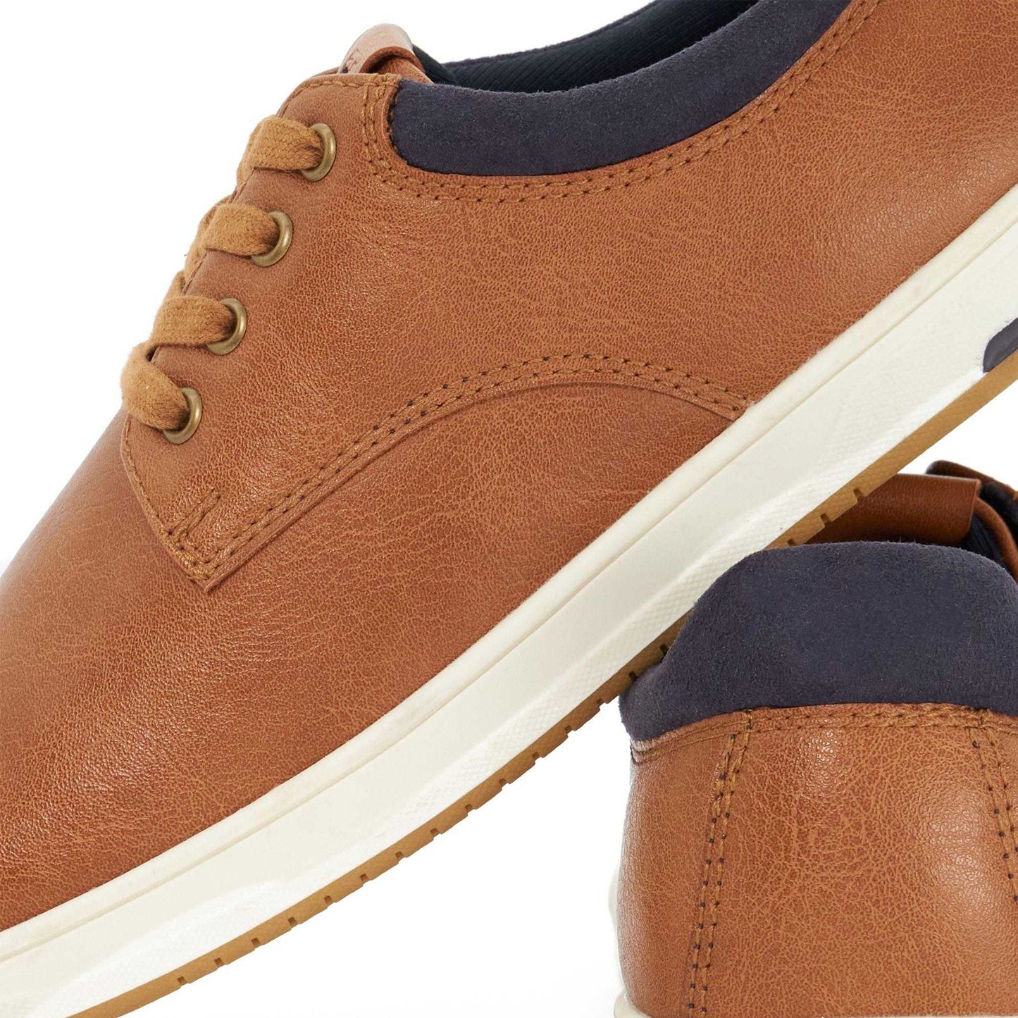 Tan - Pack Shot - Dune London Mens Tamsen Lace Up Trainers