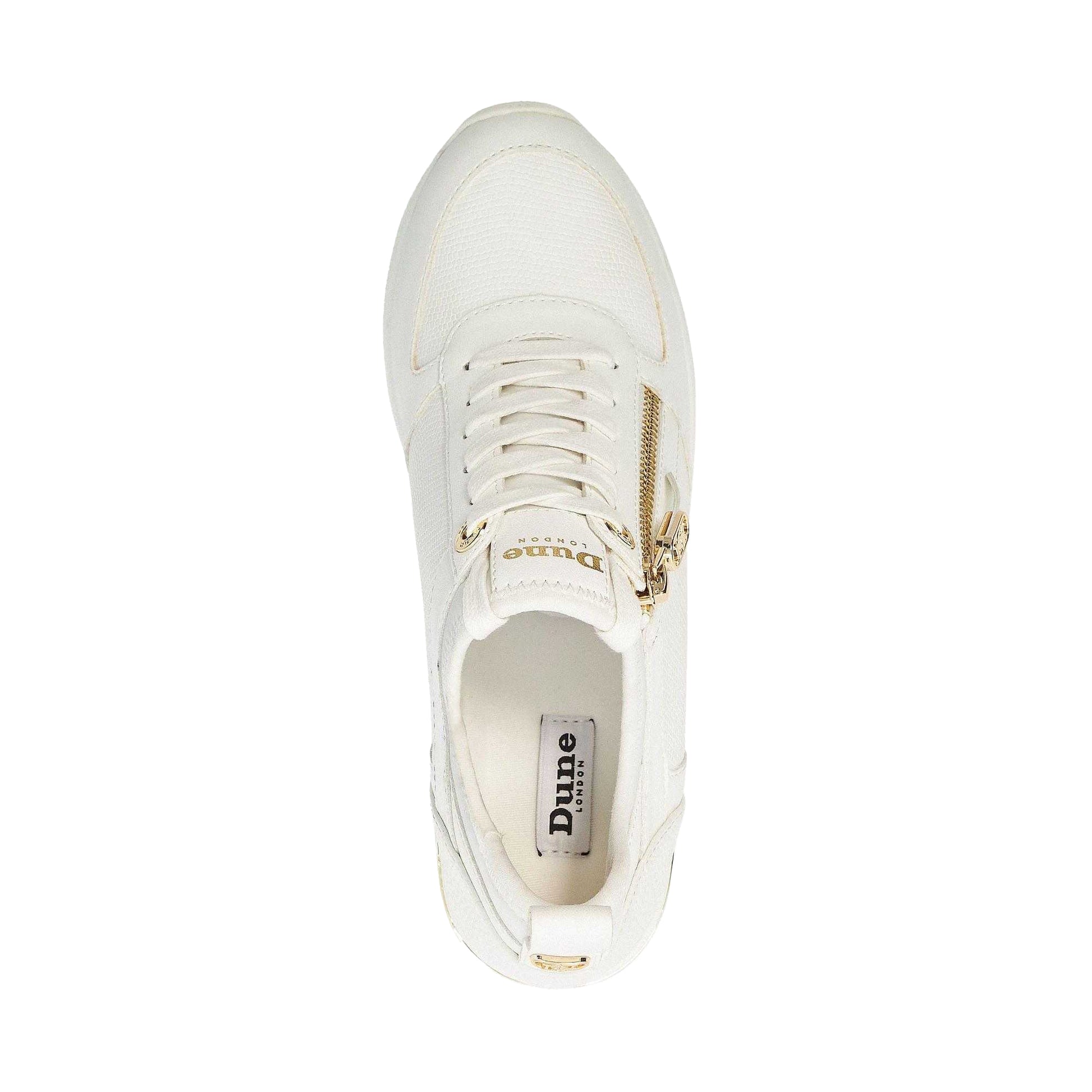 White - Lifestyle - Dune London Womens-Ladies Eilin Wedge Heel Trainers