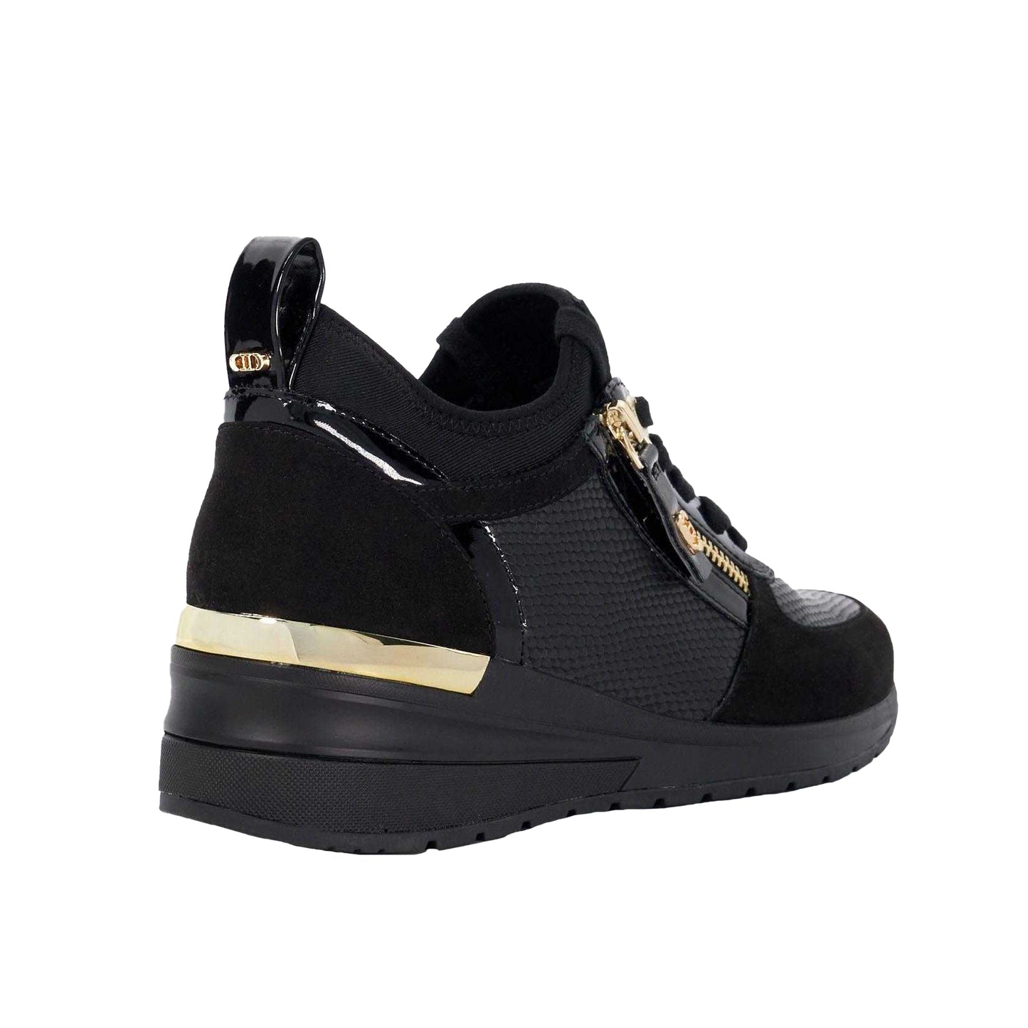 Black - Back - Dune London Womens-Ladies Eilisia Wedge Heel Trainers