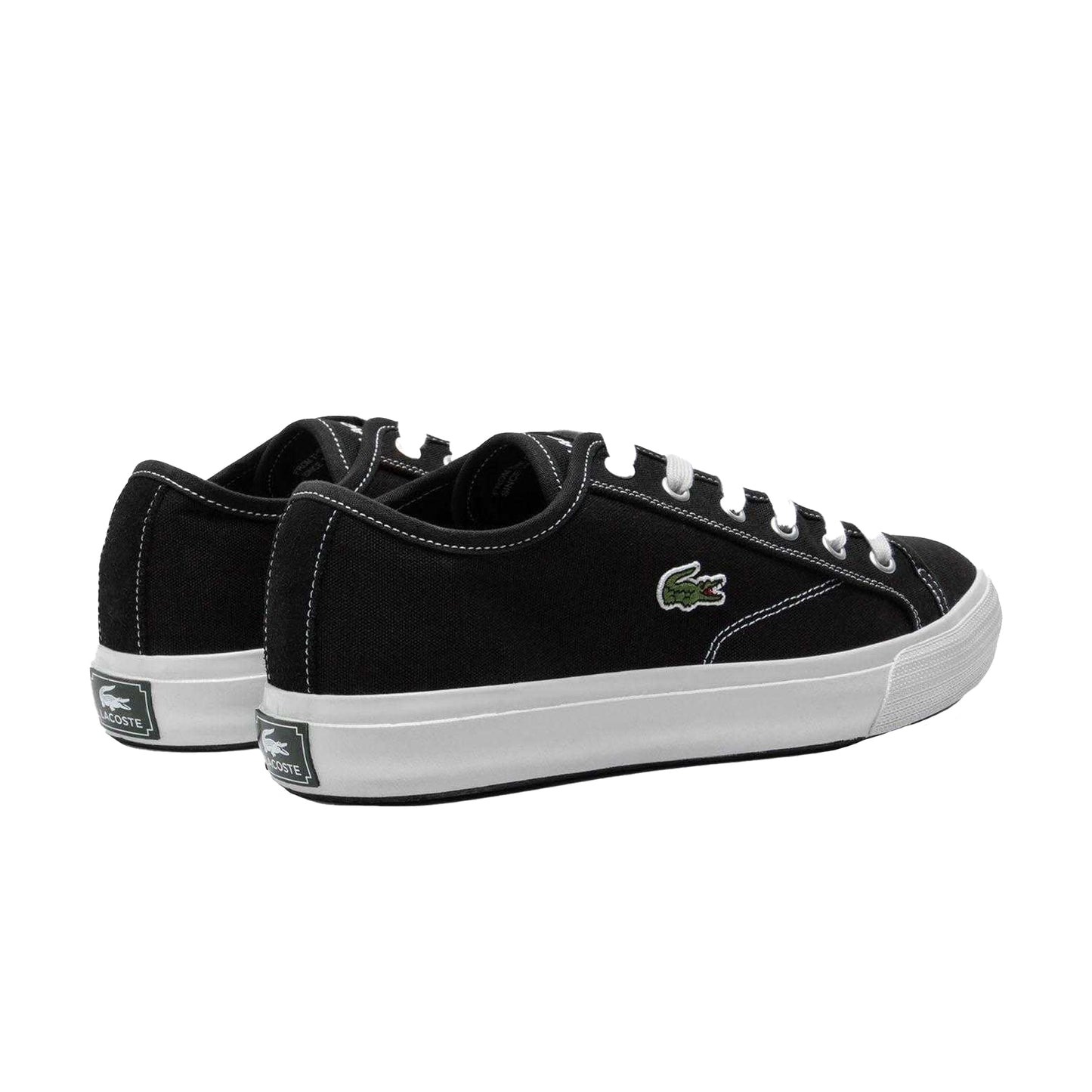 Black - Back - Lacoste Mens Backcourt Canvas Low Trainers