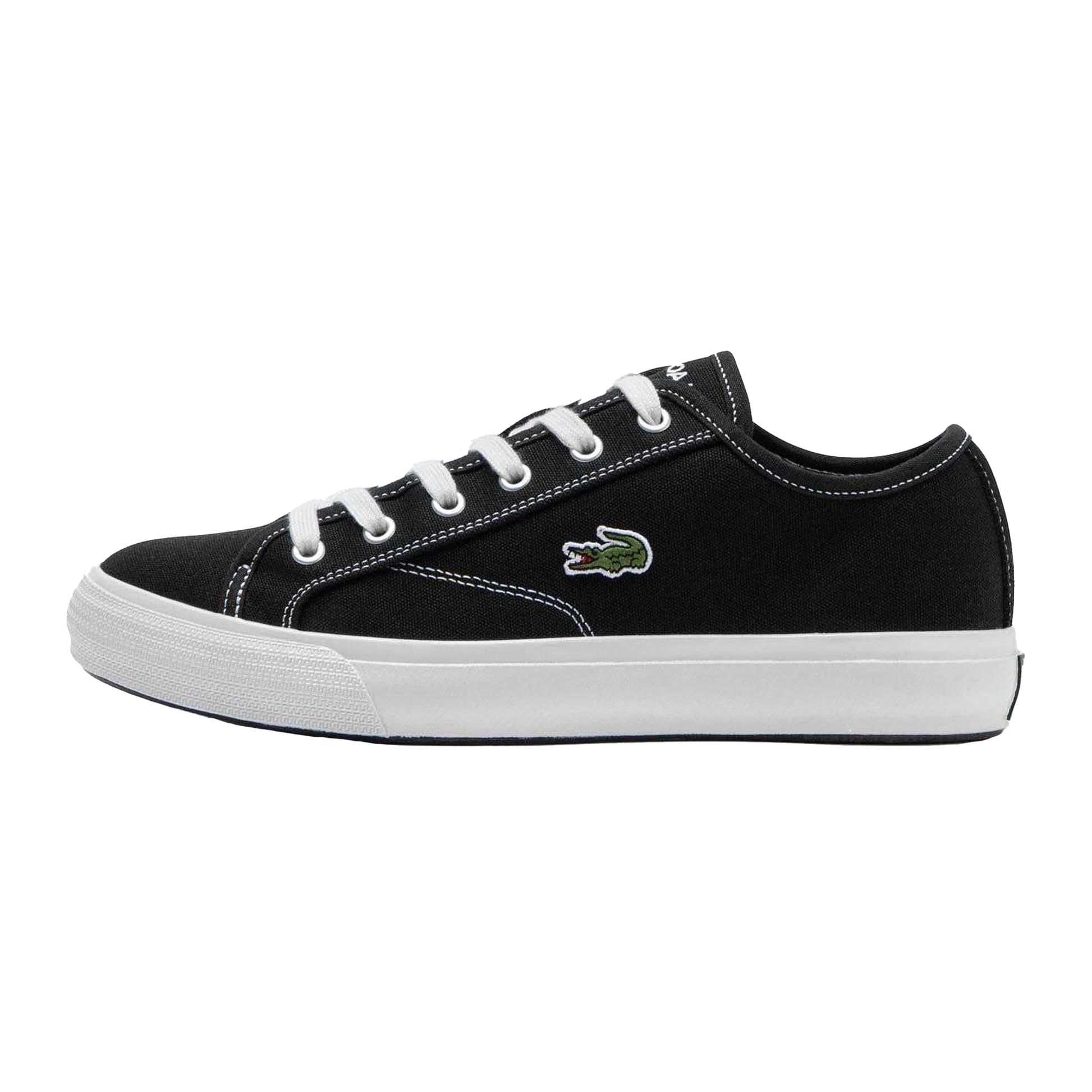 Black - Side - Lacoste Mens Backcourt Canvas Low Trainers