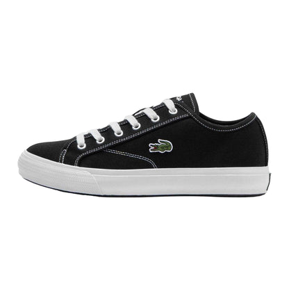 Black - Side - Lacoste Mens Backcourt Canvas Low Trainers