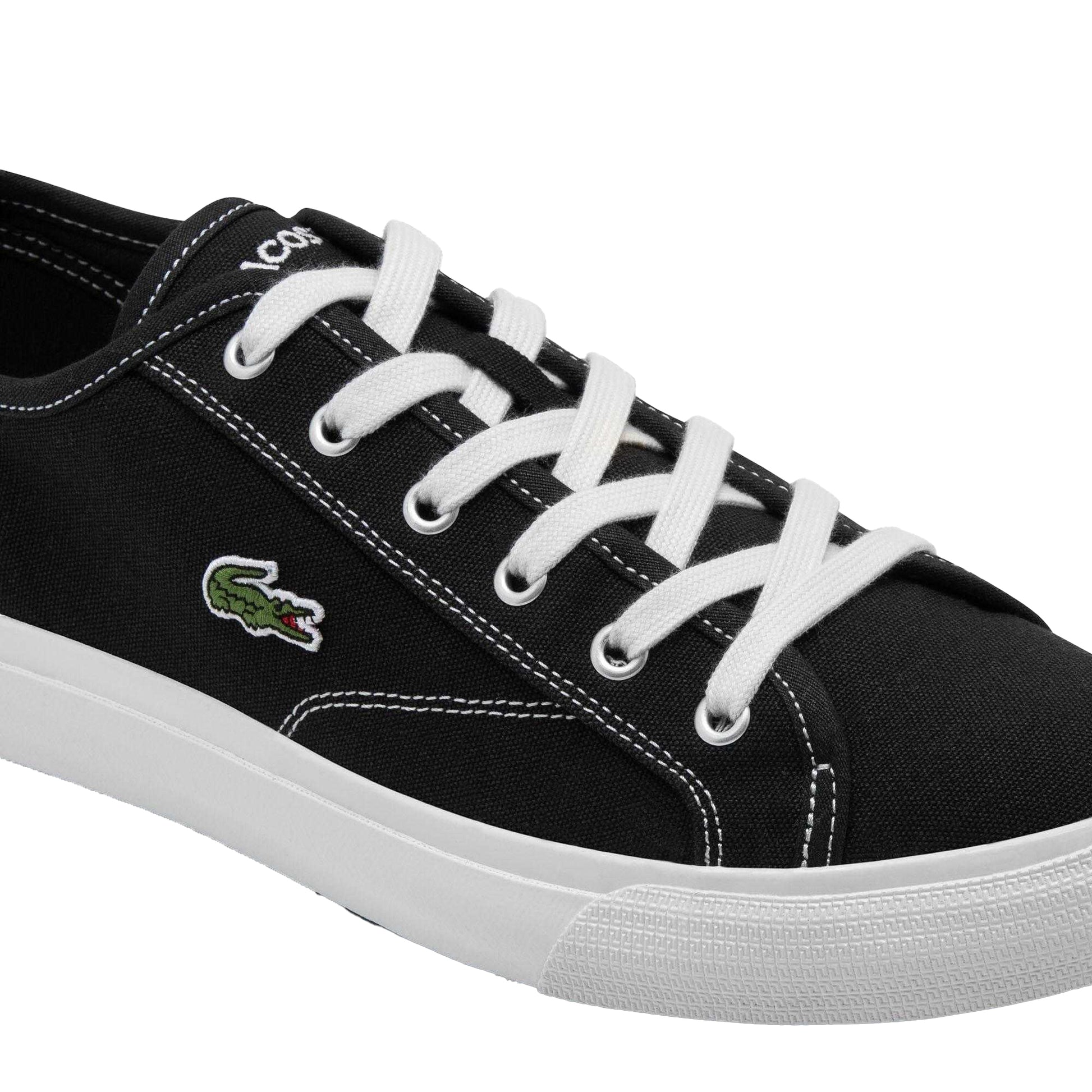 Black - Pack Shot - Lacoste Mens Backcourt Canvas Low Trainers