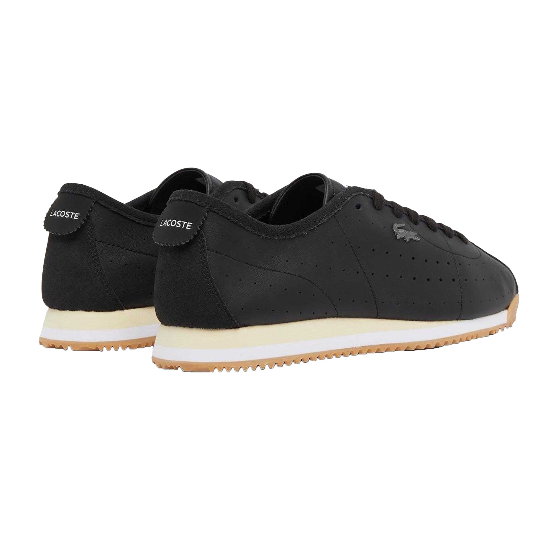 Black - Back - Lacoste Mens Club Leather Low Trainers