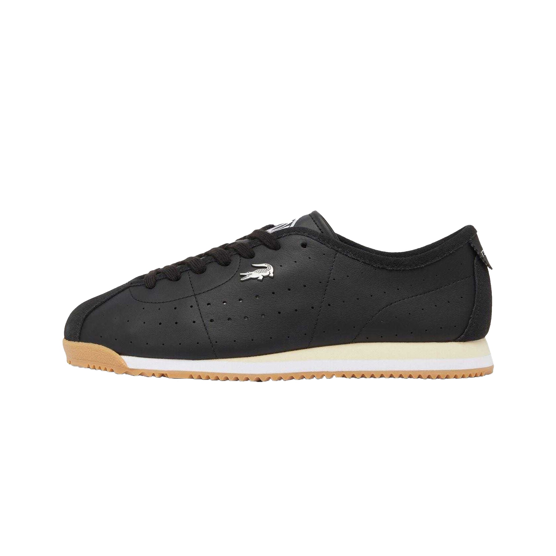 Black - Side - Lacoste Mens Club Leather Low Trainers