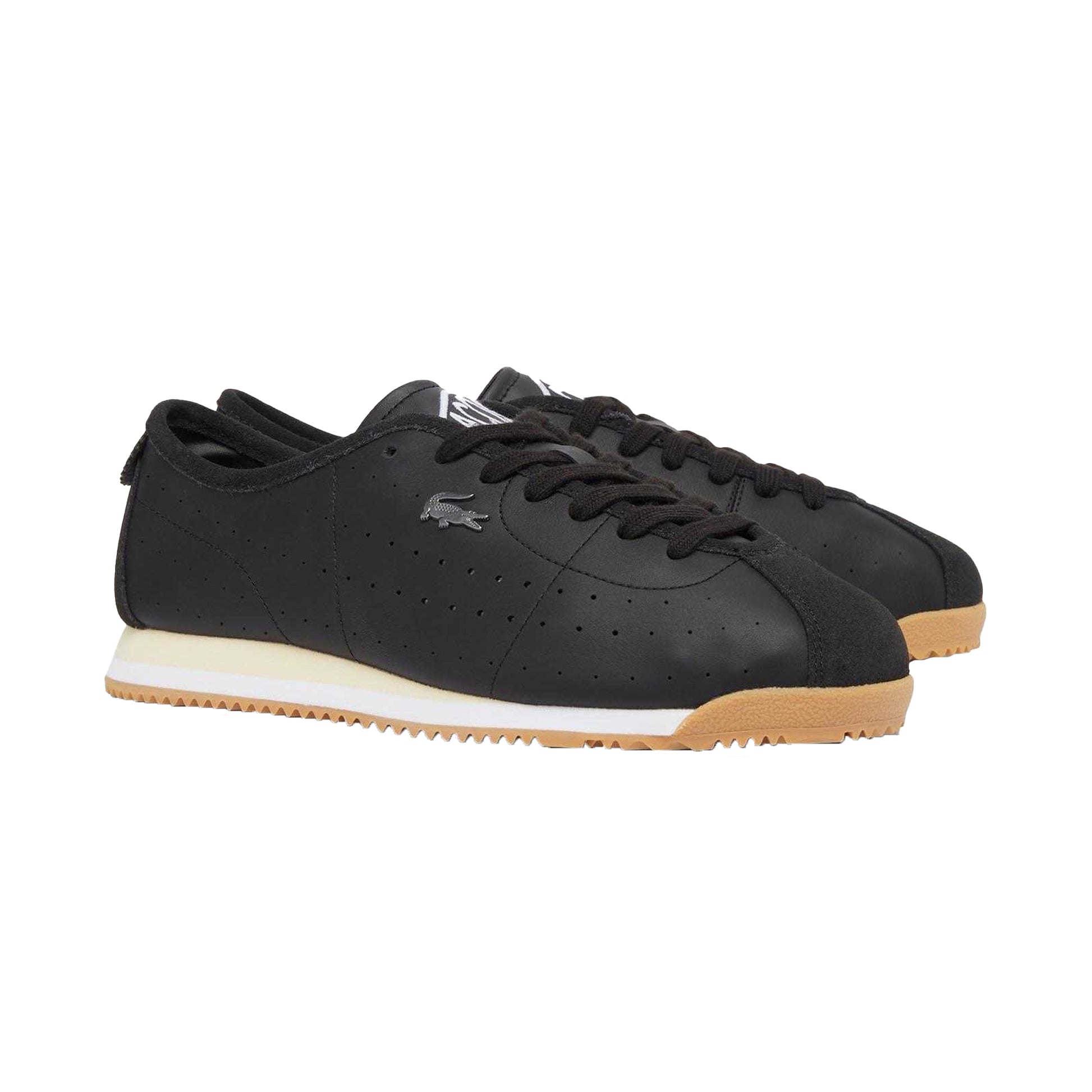 Black - Front - Lacoste Mens Club Leather Low Trainers