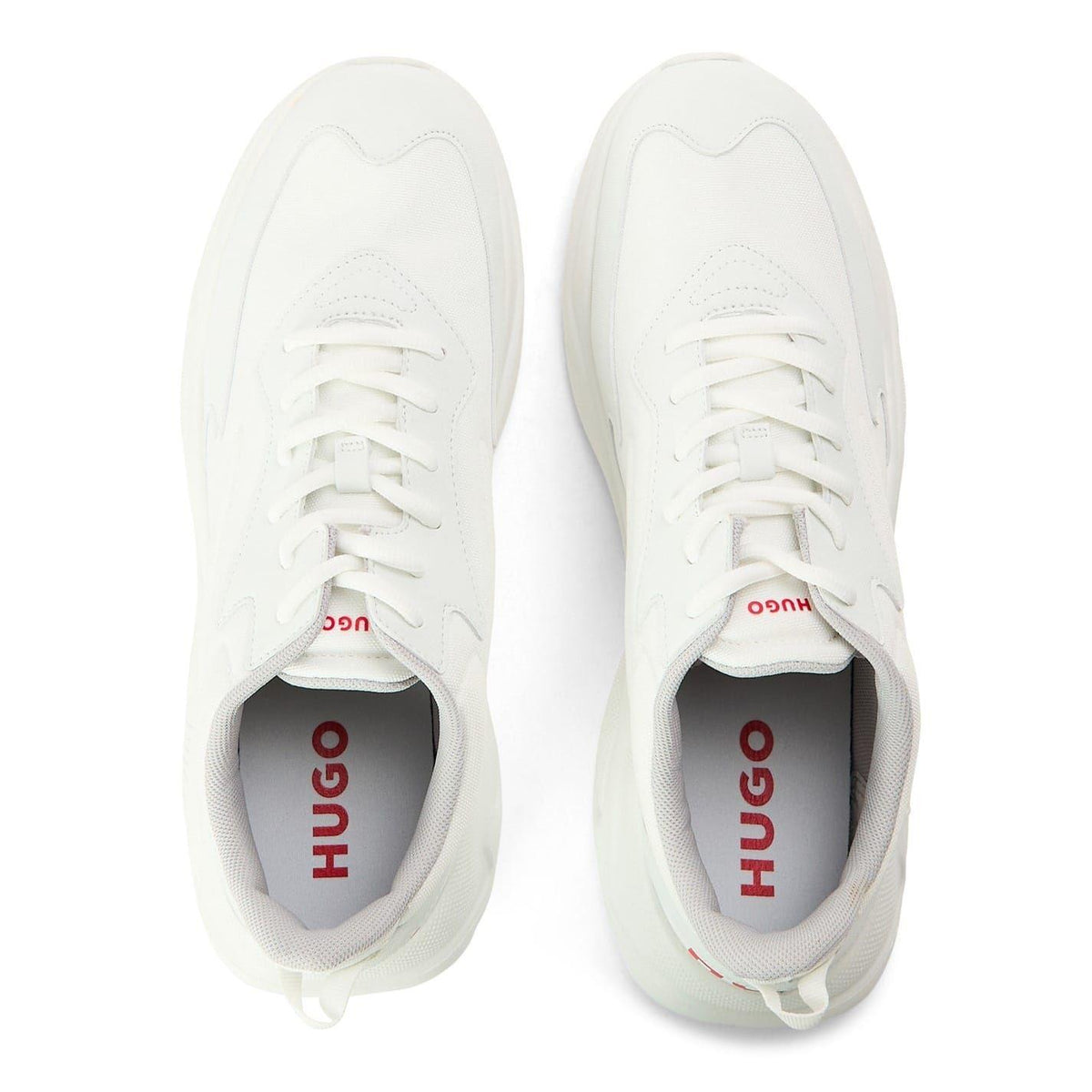 White - Side - Hugo Mens Leon Running Trainers