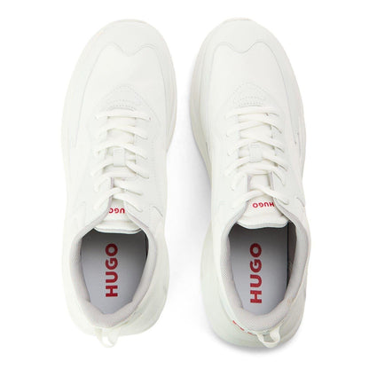 White - Side - Hugo Mens Leon Running Trainers
