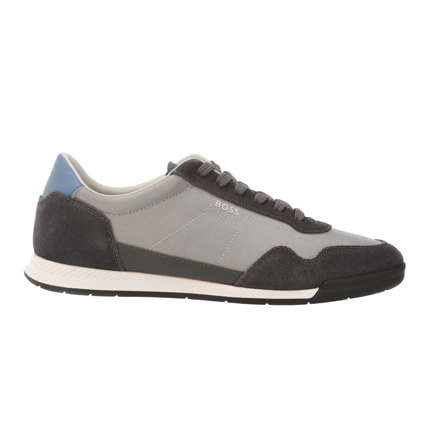 Grey - Lifestyle - Boss Mens Titanium Leather Trainers