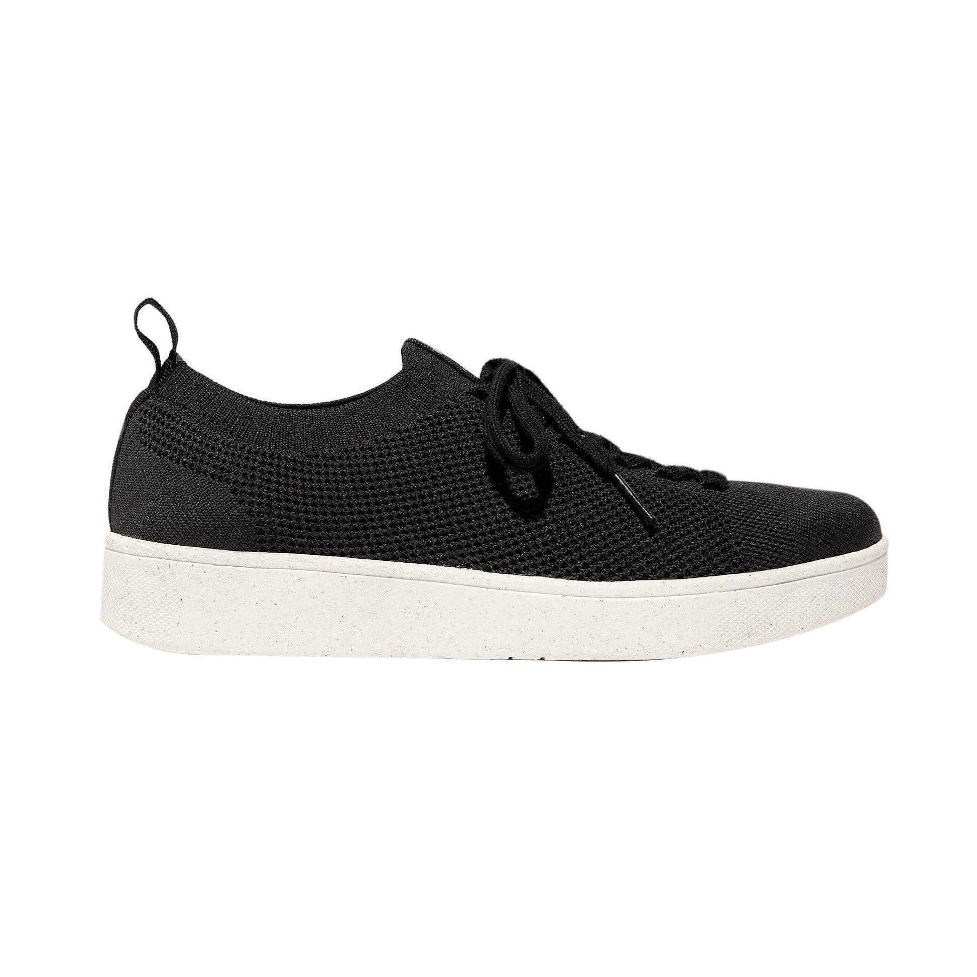 Black - Side - Fit Flop Womens-Ladies Rally E01 Knitted Trainers