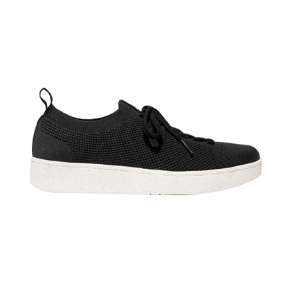 Black - Side - Fit Flop Womens-Ladies Rally E01 Knitted Trainers