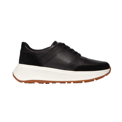 Black - Side - Fit Flop Womens-Ladies F-Mode Leather Flatform Trainers