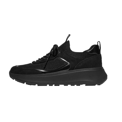 Black - Back - FitFlop Womens-Ladies F-Mode Suede Slip-In Trainers