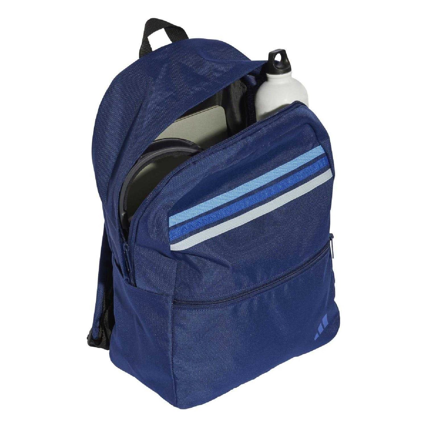 Blue - Back - Adidas Classic Back To School Stripe Backpack