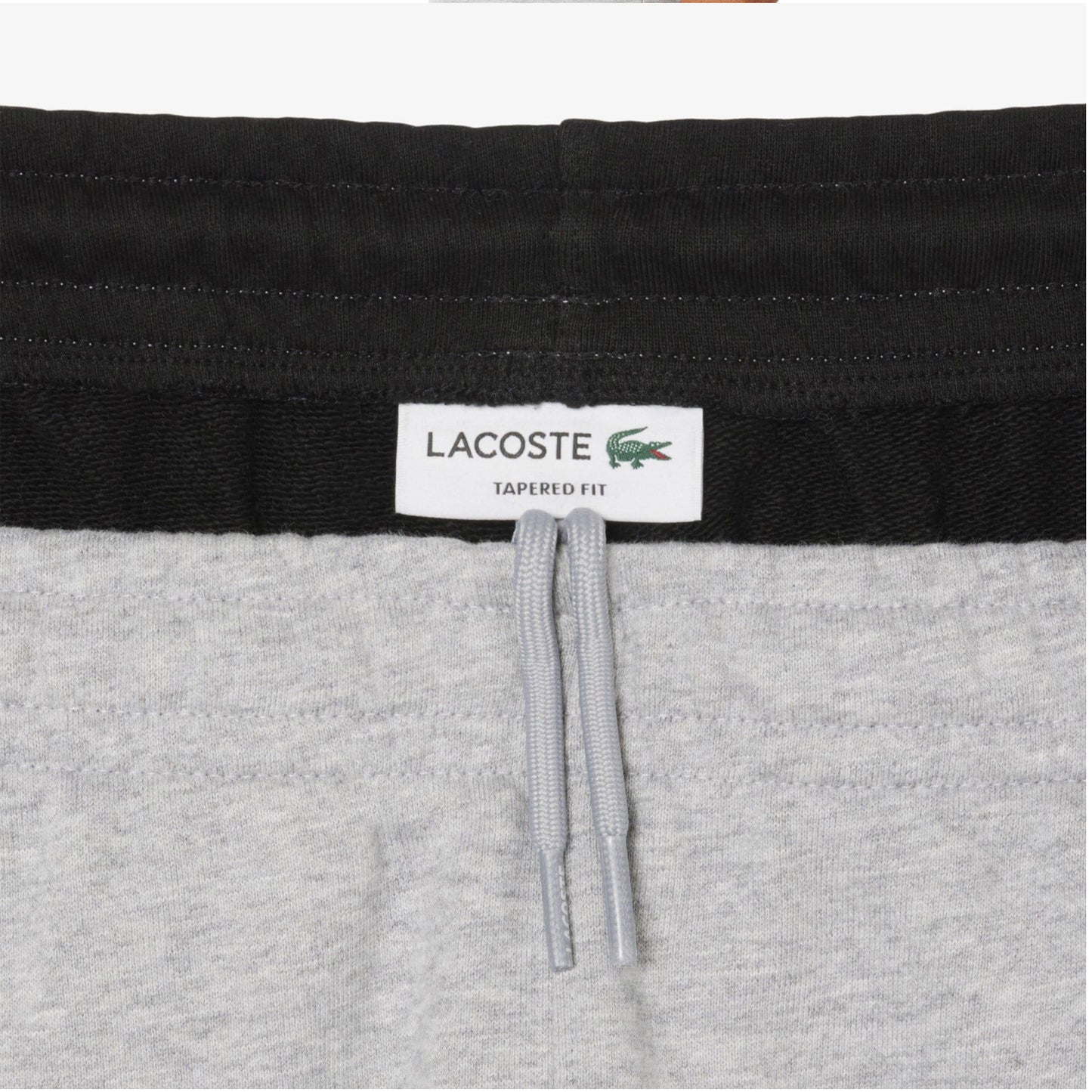 Grey - Side - Lacoste Mens Colour Block Tapered Jogging Bottoms