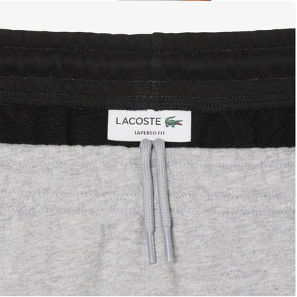 Grey - Side - Lacoste Mens Colour Block Tapered Jogging Bottoms