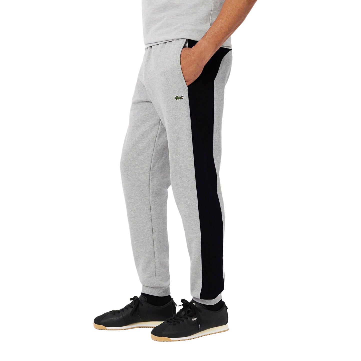 Grey - Lifestyle - Lacoste Mens Colour Block Tapered Jogging Bottoms